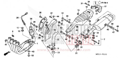 SILENCIEUX D'ECHAPPEMENT (CBR1000RR6/7) CBR1000RR7 de 2007